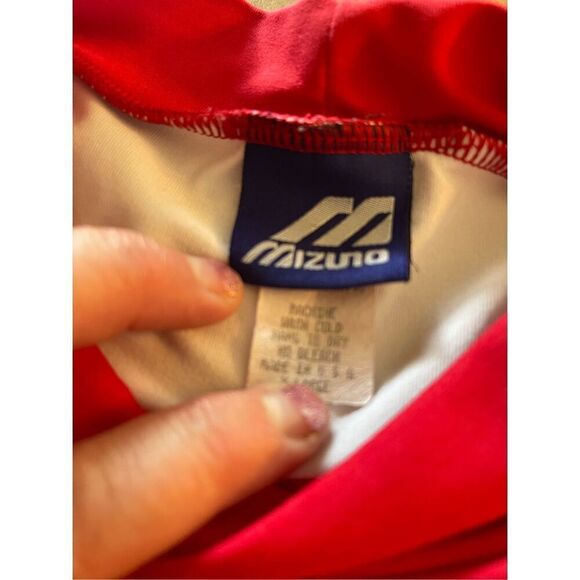 Mizuno Mens Red & White Colorblock Mock Neck Raglan Sleeves Sweatshirt Size XL - Picture 12 of 12